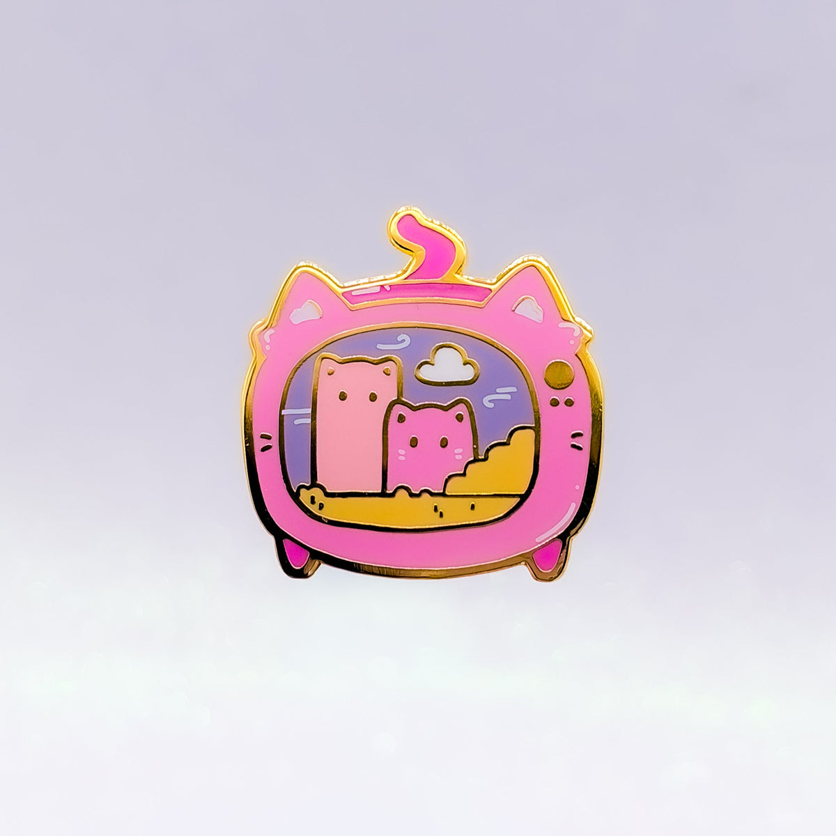 Kawaii Gaming Cats | Hard Enamel Pin | Pastel Cute Art | Kawaii Aesthetic Birthday Gift | Christmas Present