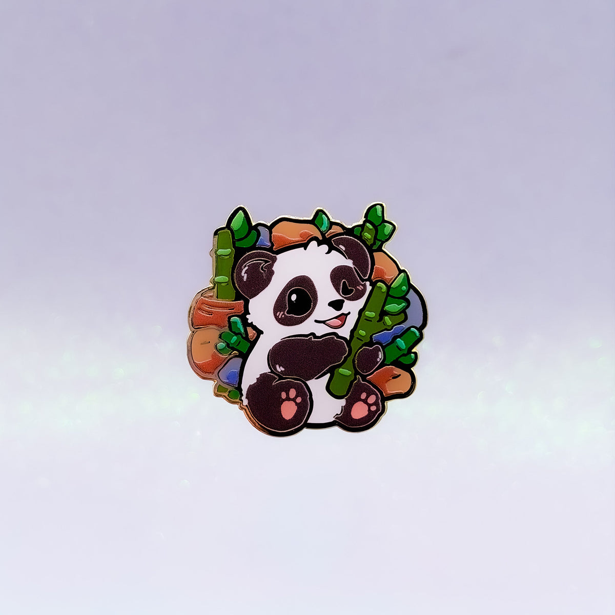 Bambusbjörn Panda Bear | Hard Enamel Pin | Asia Inspired Pin | Kawaii Aesthetic Birthday Gift | Christmas Present