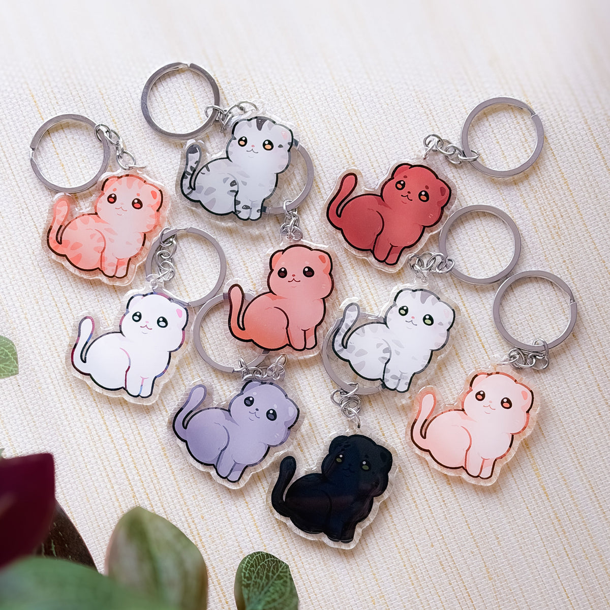 British Short Hair Keychain | Different Fur Colors | Carthusian Cat | Cute Animal | Cat Breed Charm | Birthday Gift | Christmas Present | Cats Acrylic Key Chain