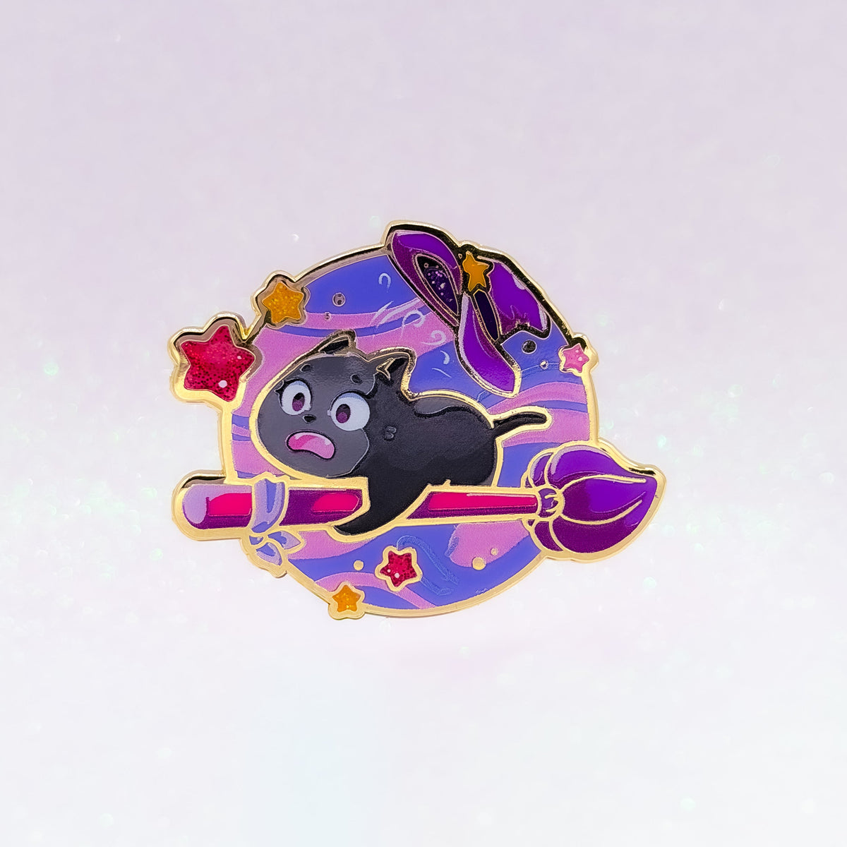 A Witchy Escape | Cat Hard Enamel Pin | Funny Pin | Kawaii Aesthetic Birthday Gift | Christmas Present
