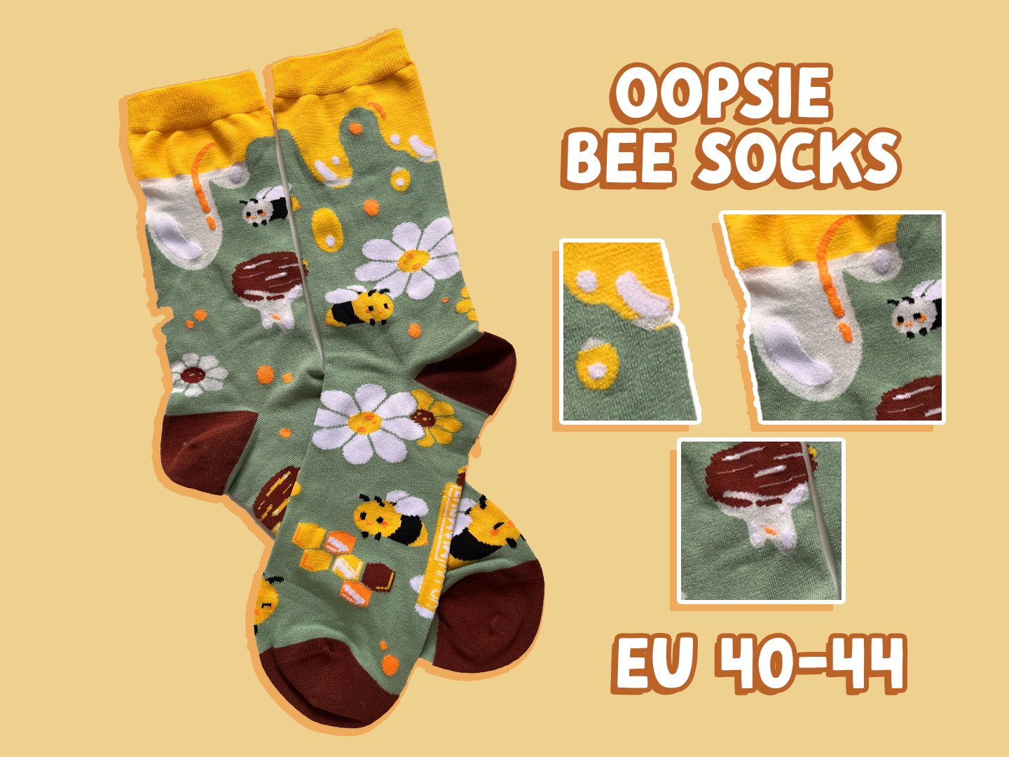 Sweet Bee Socks Size EU40-44 | Oopsie & Sample Sale