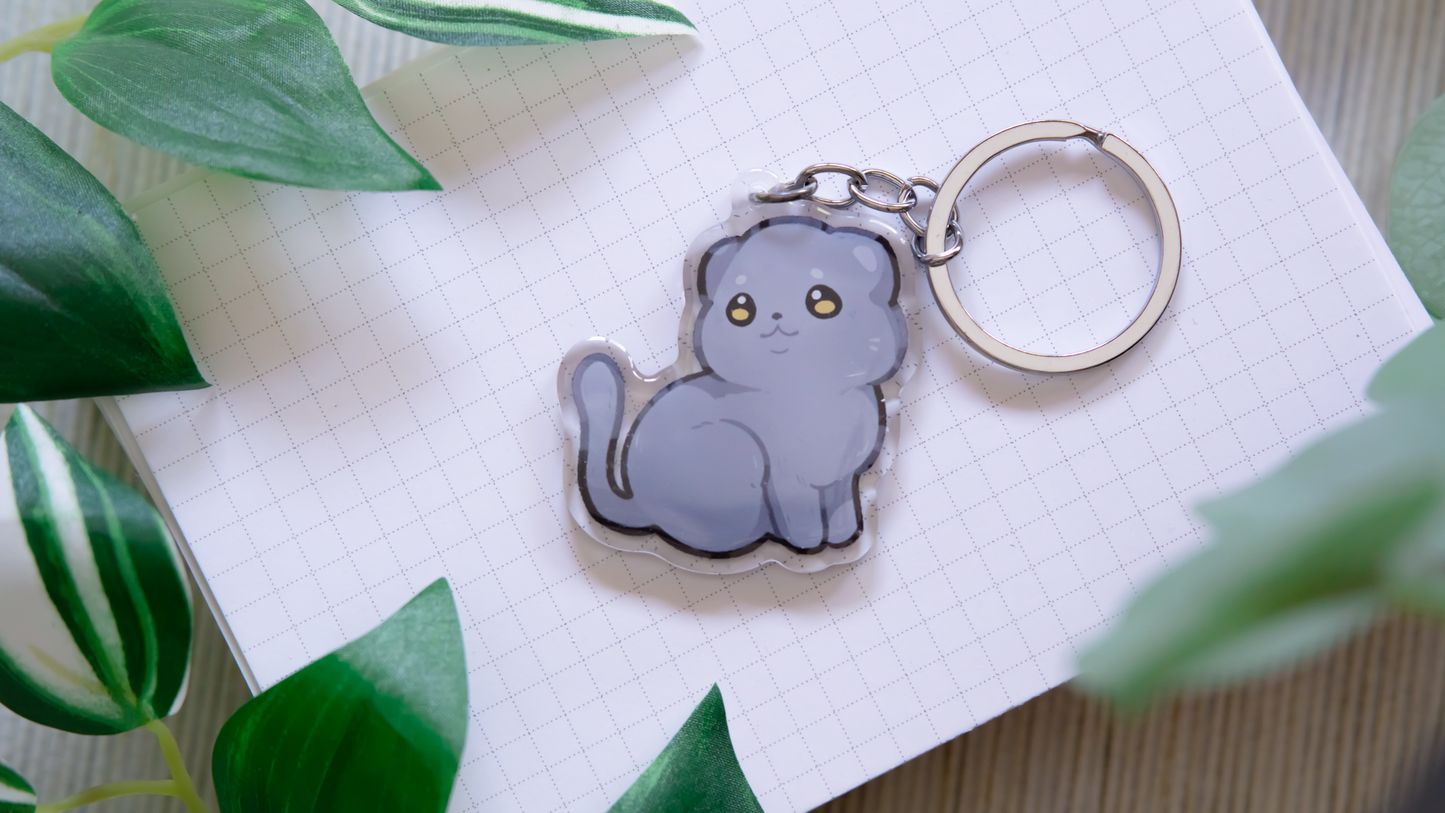 British Short Hair Keychain | Carthusian Cat | Cute Animal | Cat Breed Charm | Birthday Gift | Christmas Present | Cats Acrylic Key Chain