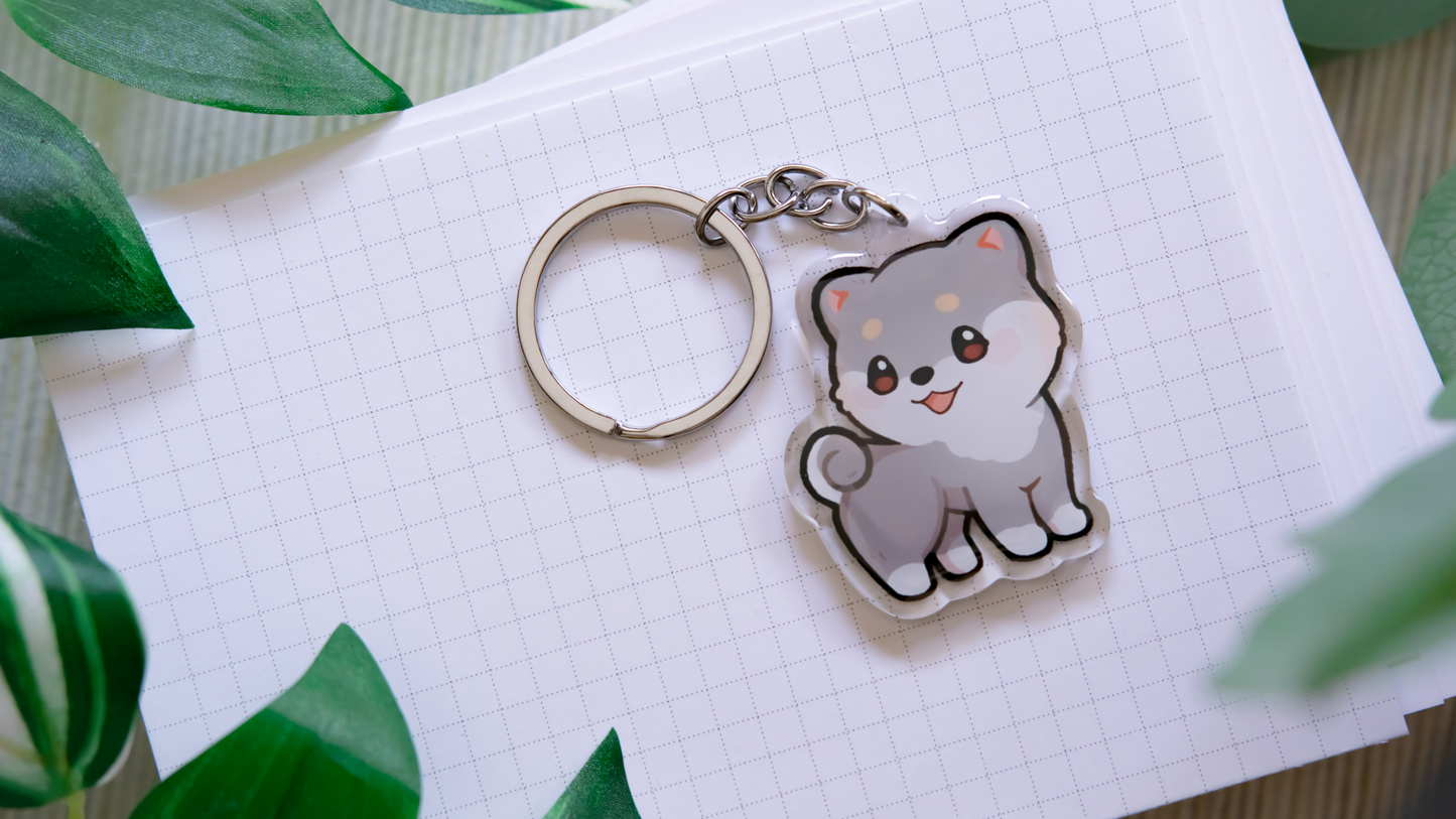 Shiba Inu Schlüsselanhänger | Akita Inu süßes Tier | Hunderasse Charm | Geburtstagsgeschenk für sie | Weihnachtsgeschenk | Hund Acryl Schlüsselanhänger