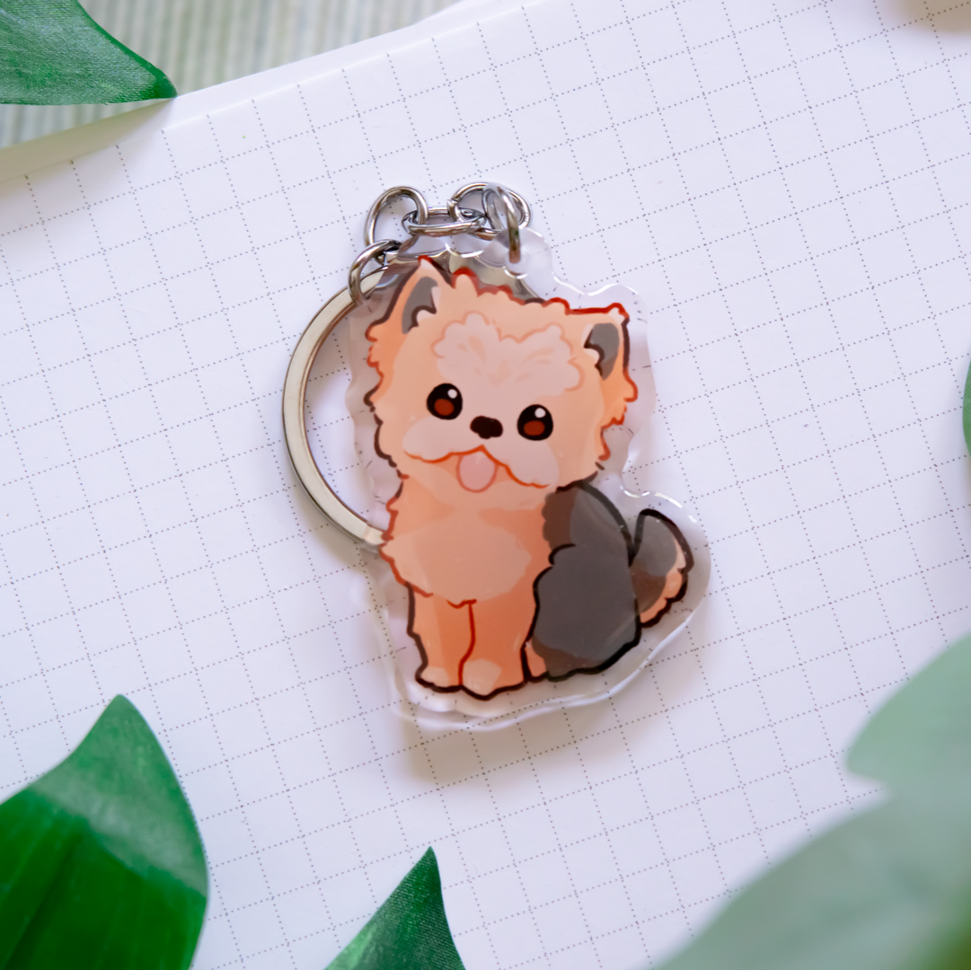 Yorkshire Terrier Keychain | Cute Animal | Dog Breed Charm | Birthday Gift | Christmas Present for her | Dog Acrylic Key Chain