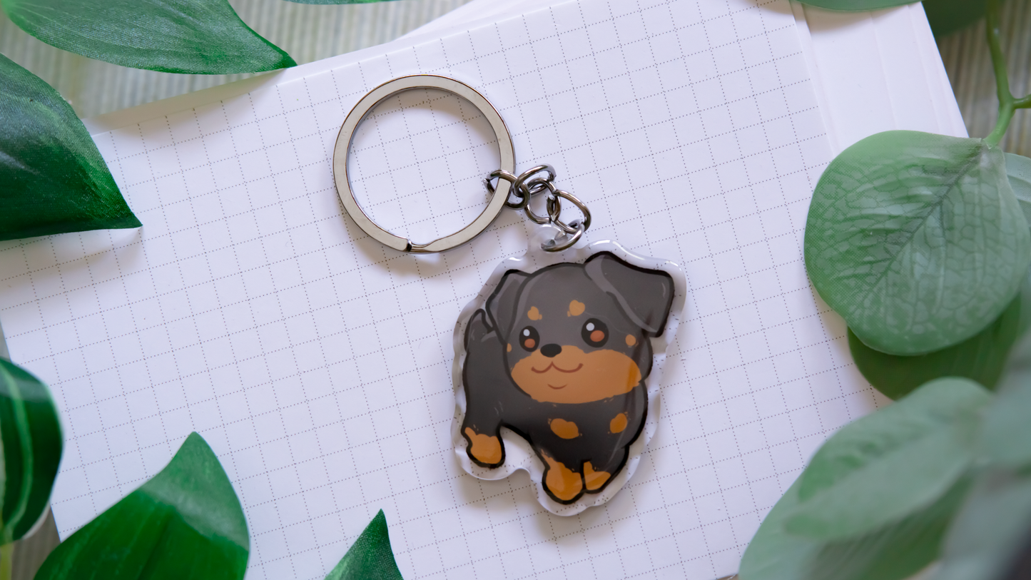 Rottweiler Dobermann Pinscher Schlüsselanhänger | Süßes Tier | Hunderassen-Anhänger | Geburtstagsgeschenk | Weihnachtsgeschenk für sie | Hunde-Schlüsselanhänger aus Acryl