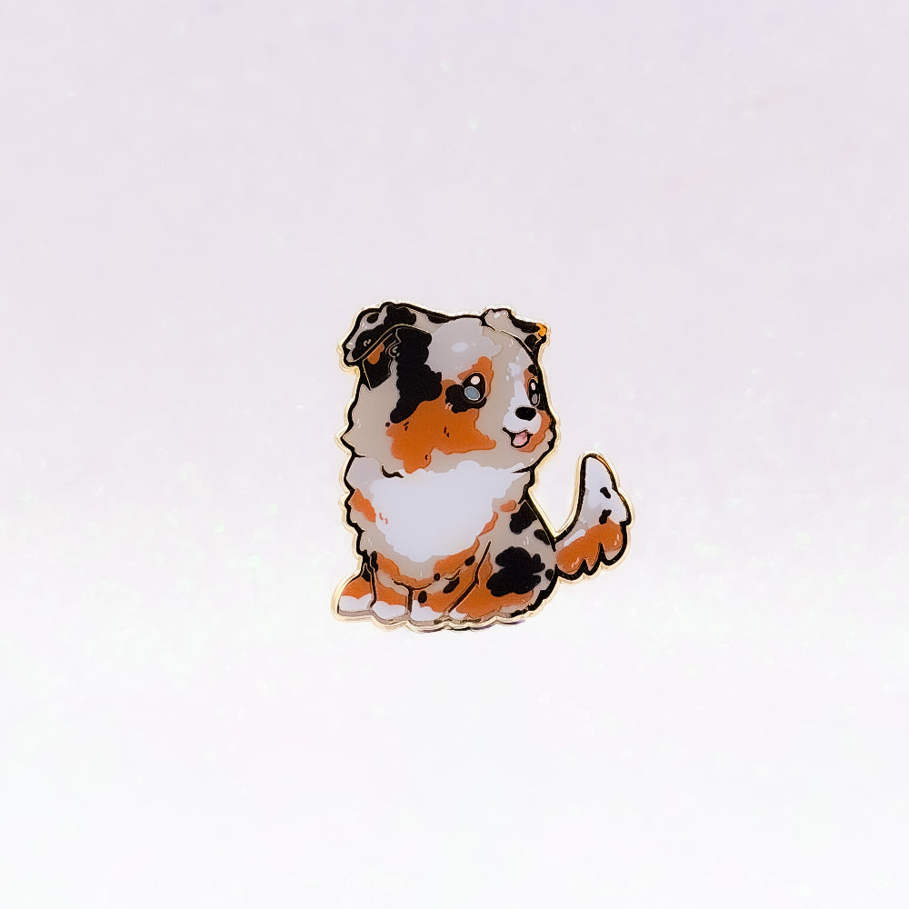 Australian Shepherd | Border Collie | Sheltie | Blue Merle Tricolor | Dog Breeds Hard Enamel Pin | Kawaii Birthday Gift | Christmas Present | Miamouz
