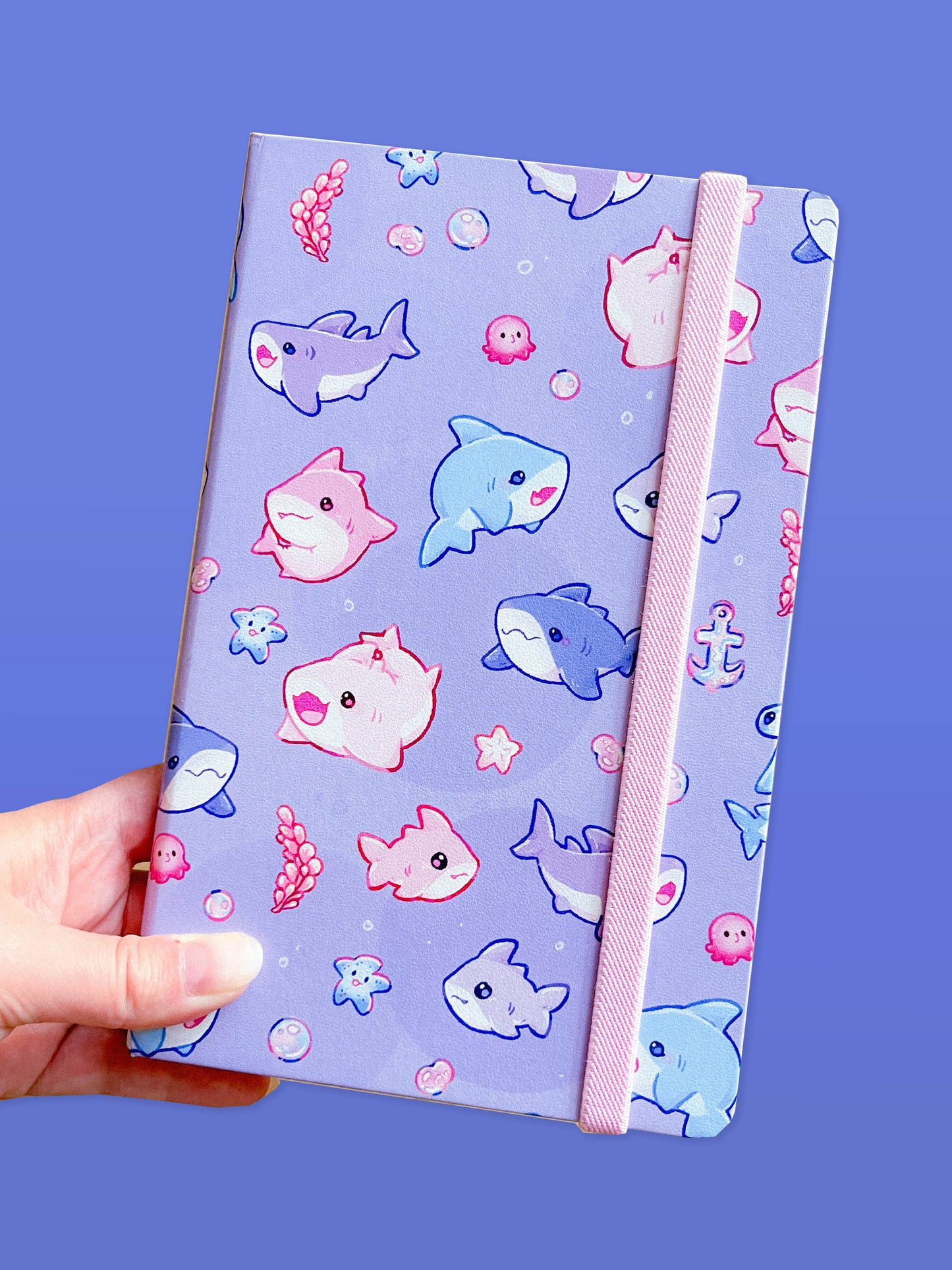 Shark Buddies Notizbuch | Liniert | Pastellfarbenes Briefpapier | Scrapbooking & Kalenderjournal | Geburtstagsgeschenk | Weihnachtsgeschenk | Miamouz