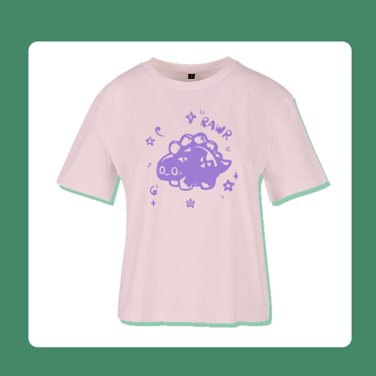 Last Piece XS M Rawr Dinosaur T-Shirt | Oversized Feminine Cut | Handprinted Tshirt | Miamouz