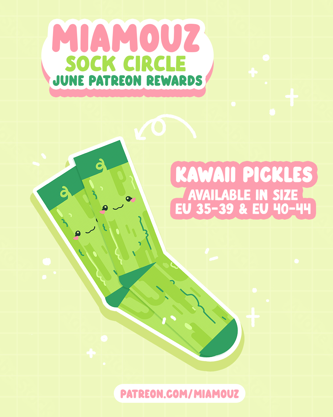 Kawaii Pickle Socks | Pastel Colorful Cute Funny Sock | Handmade by Artist | Kawaii Birthday Gift for Her | Christmas Present for Him (Kopie) (Kopie)