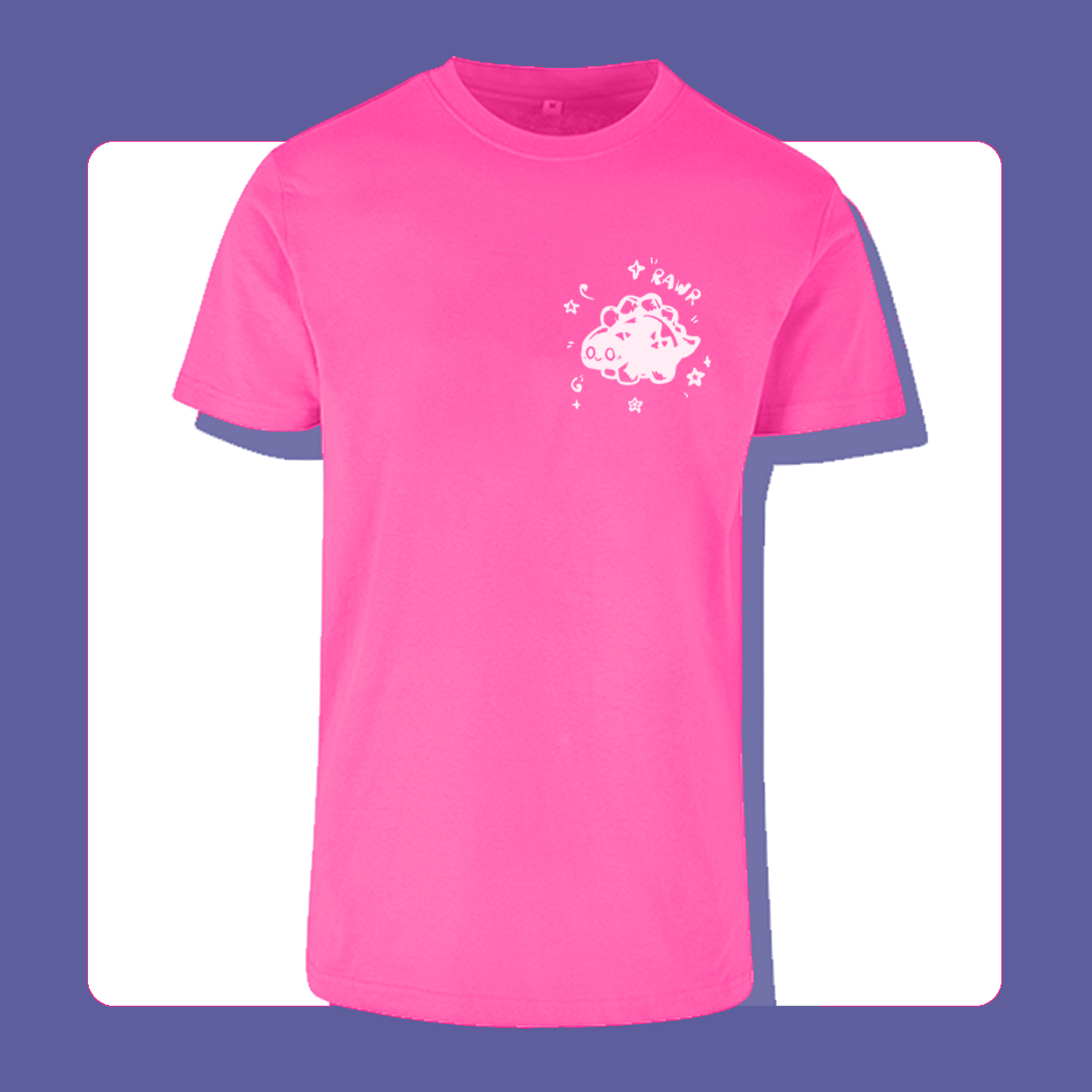 Last Piece XL Rawr Dinosaur T-Shirt | Unisex Cut | Handprinted Tshirt | Miamouz