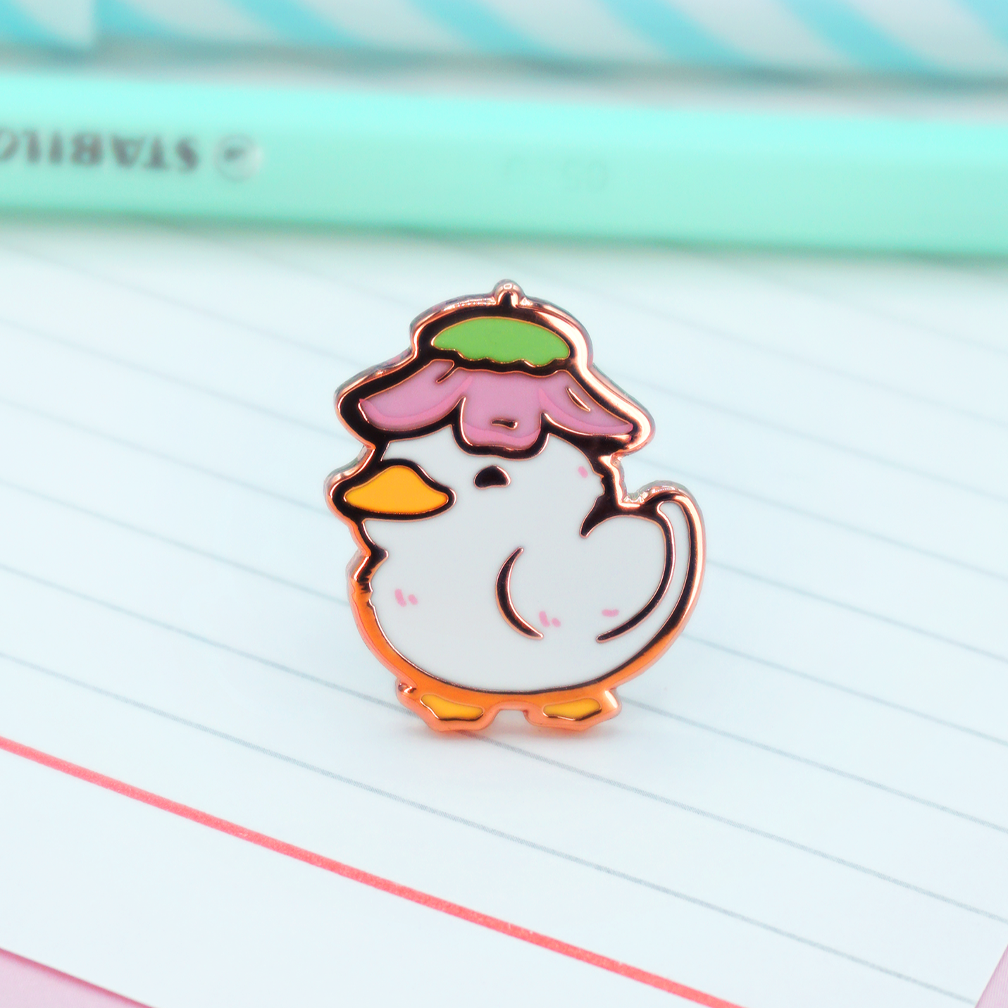 Flower Duck Enamel Pin | Cute Adventurer Hard Enamel Pin | Duckling Art |  Kawaii Aesthetic Birthday Gift | Christmas Present