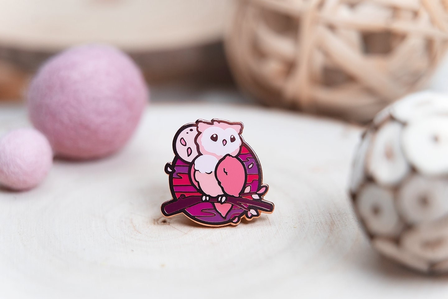 Magical Sunset Owl | Collectors Cute Hard Enamel Pin | Kawaii Aesthetic Birthday Gift for Her | Christmas Present for Him | Art by Miamouz