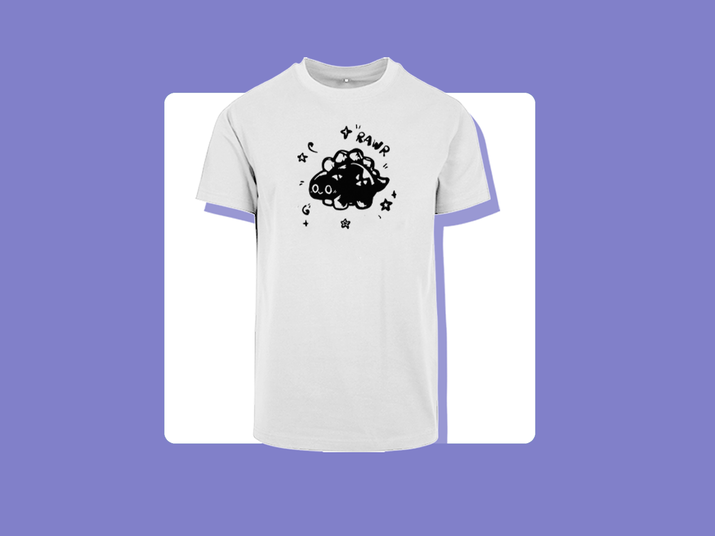 Last Pieces M & L Rawr Dinosaur T-Shirt | Unisex Cut | Handprinted Tshirt | Miamouz