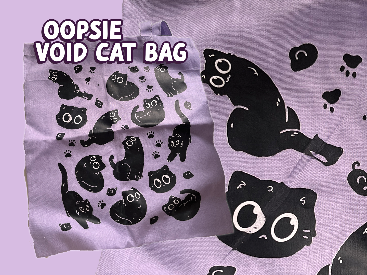 Void Cat Tote Bag Lavender | Oopsie & Sample Sale