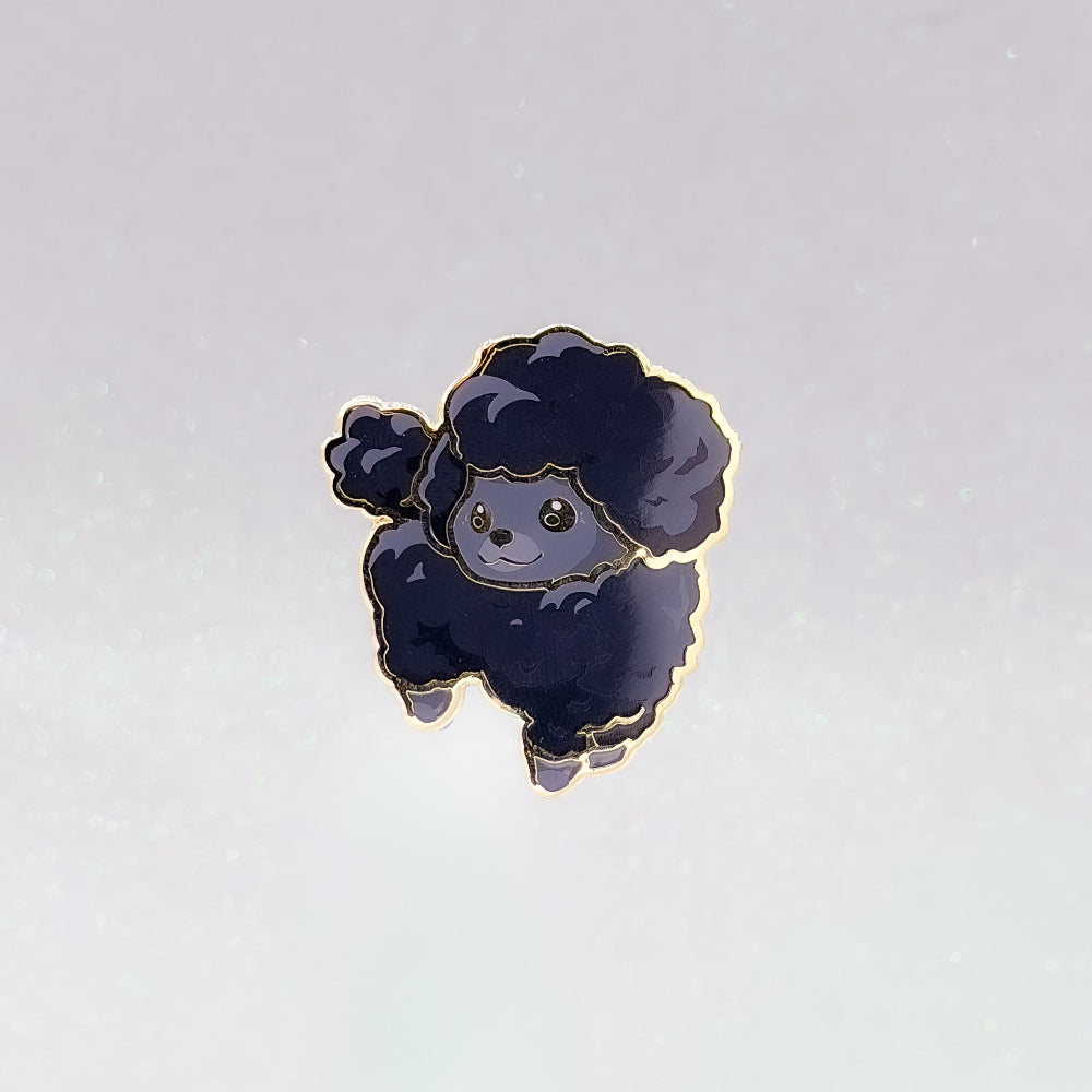 Poodle Dark Grey Black | Dog Breeds Hard Enamel Pin | Kawaii Birthday Gift | Christmas Present | Miamouz