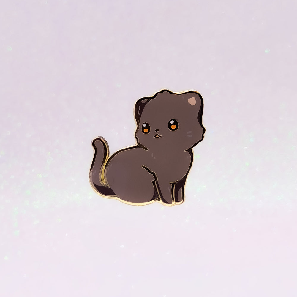 Dark Grey Black European Short Hair | Cat Breeds Hard Enamel Pin | Kawaii Birthday Gift | Christmas Present | Miamouz