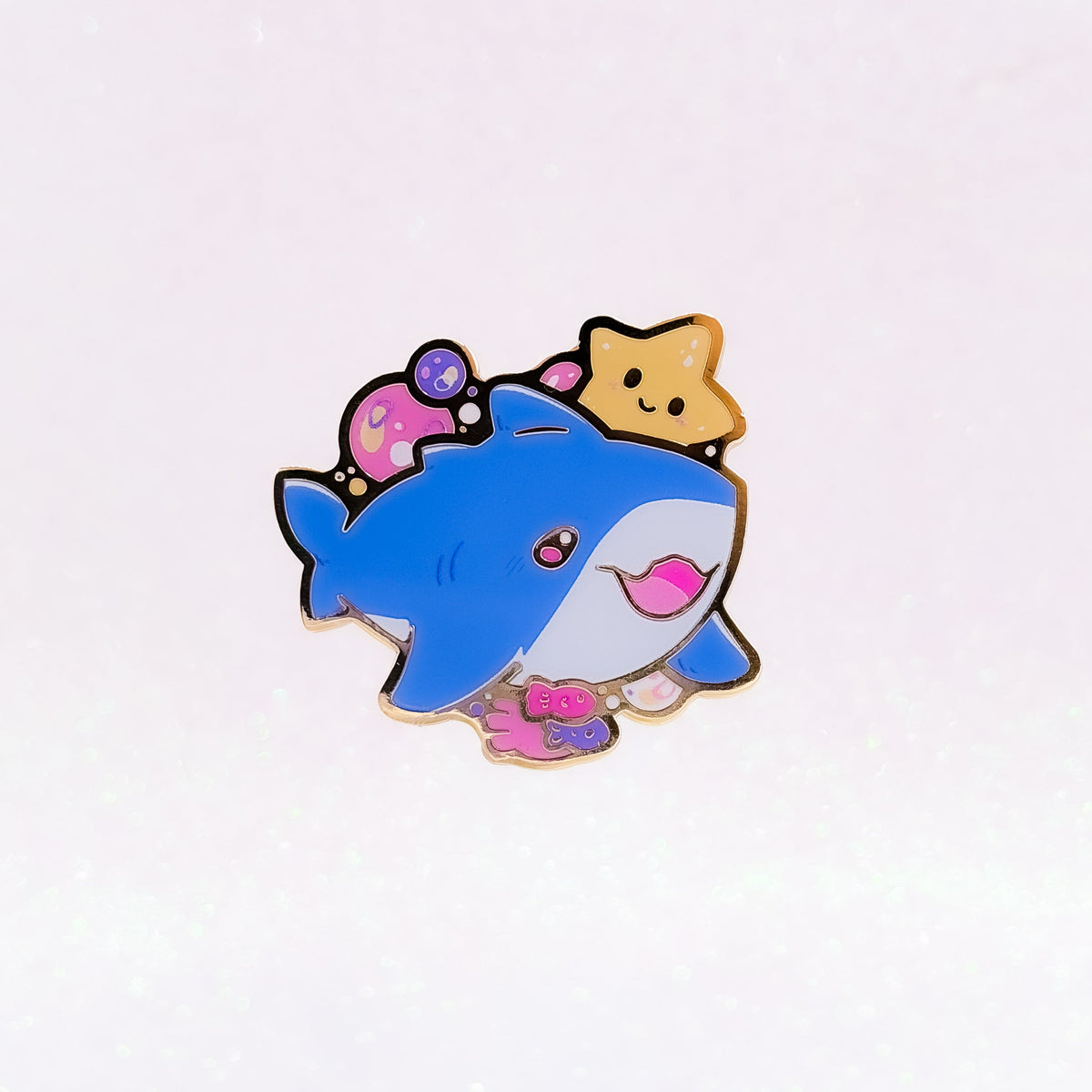 Shark Adventures | Hard Enamel Pin | Sharky Pin | Kawaii Aesthetic Birthday Gift | Christmas Present