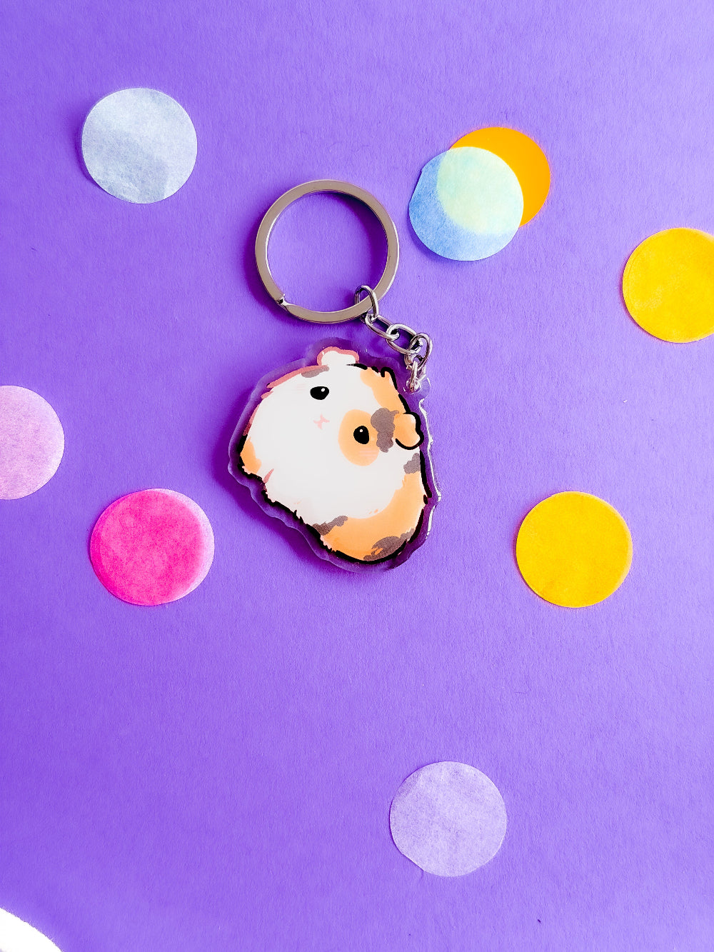 Guinea Pig Keychain | Different Fur Colors | Pet Breed Charm | Birthday Gift | Christmas Present | Acrylic Key Chain