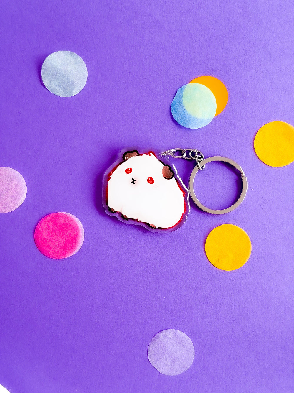 Guinea Pig Keychain | Different Fur Colors | Pet Breed Charm | Birthday Gift | Christmas Present | Acrylic Key Chain