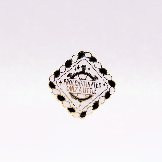 Procrastinated Only A Little | Self Care Badge | Self Love Hard Enamel Pin Badge | Kawaii Aesthetic Birthday Gift | Christmas Present