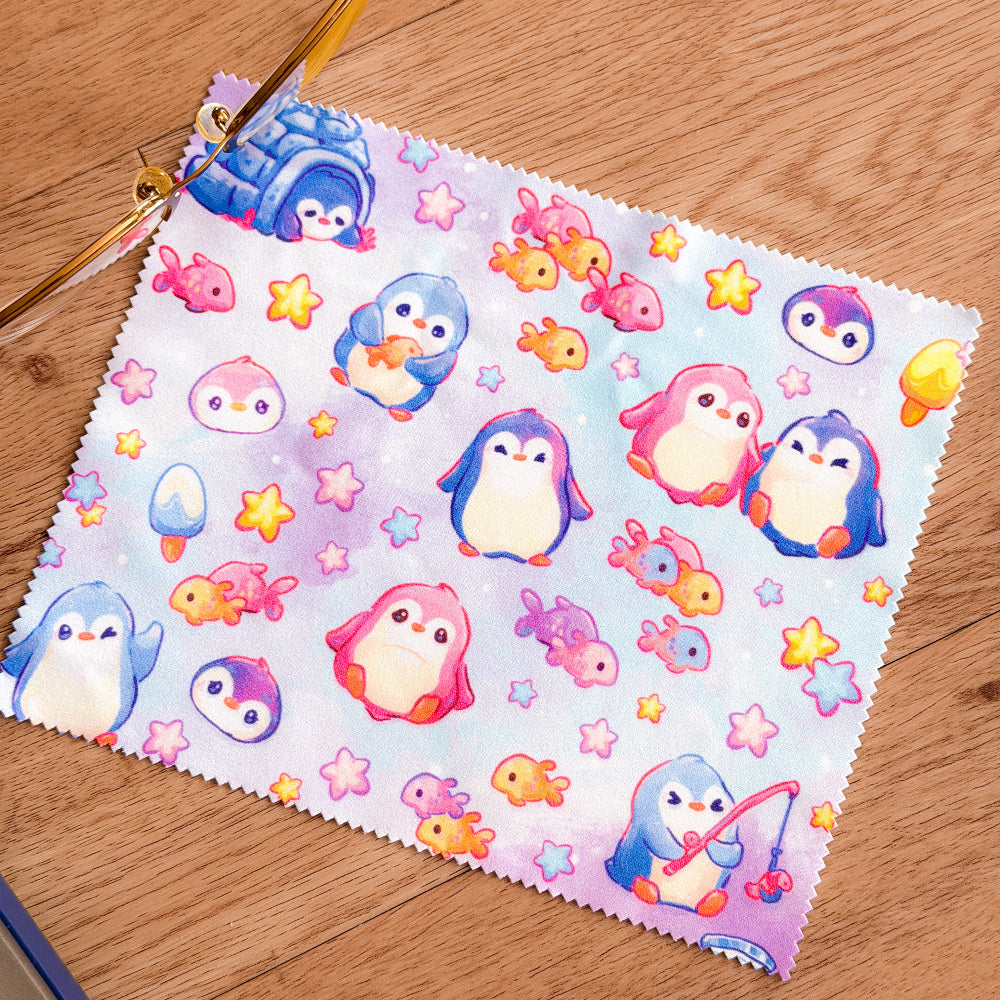 Penguins | Microfiber Cloth 15cm x 18cm | Glasses Cloth | Lens Cloth | Screen Wipe