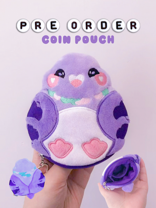 Pre-Order Pigeon Plush Pouch | Cute Bird Wallet | Kawaii Purse | Plush Wallet | Plush Makeup Bag