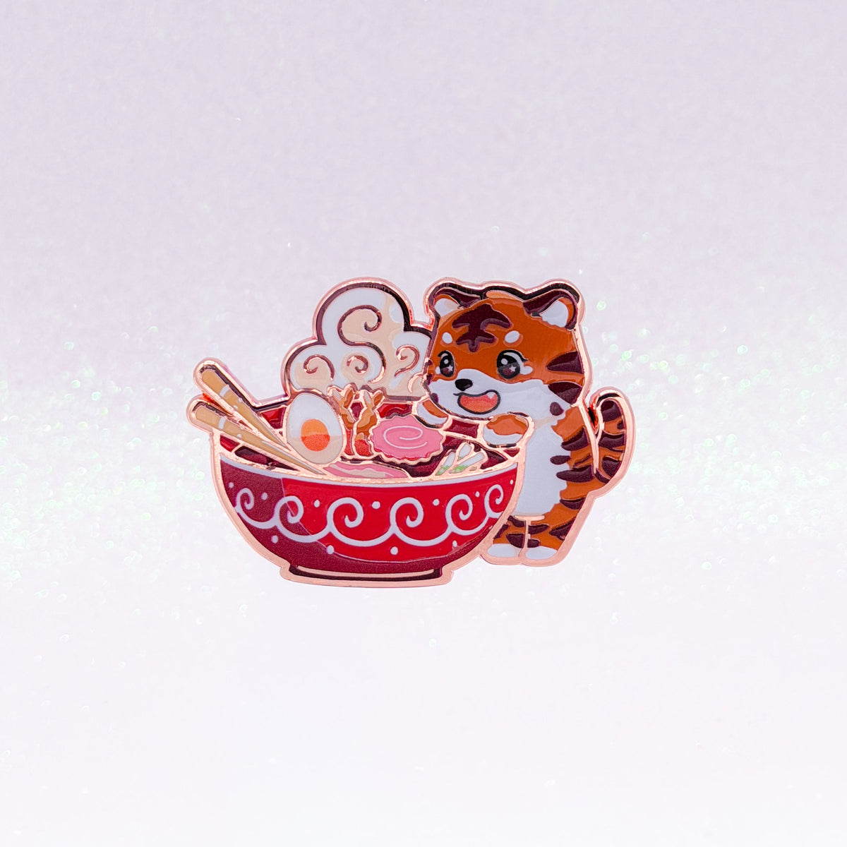 Ramen Tiger | Hard Enamel Pin | Japan Inspired Pin | Kawaii Aesthetic Birthday Gift | Christmas Present