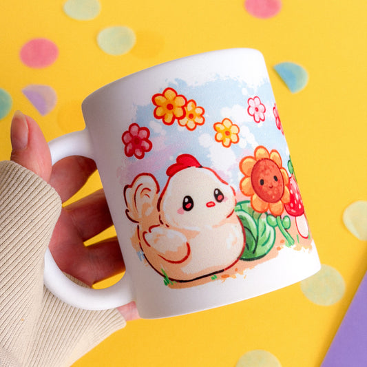 Farm Friends Handprinted Mug | Farmland Ducks & Chicken Mugs | 330ml | Matte