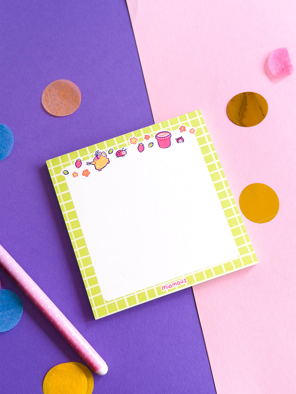 Lady Bug and Plants Notepad | Notes Plant Mom & Plant Dad | Whimsical Stationery | Pastel Calendar Journal | Birthday Gift for Her | Miamouz