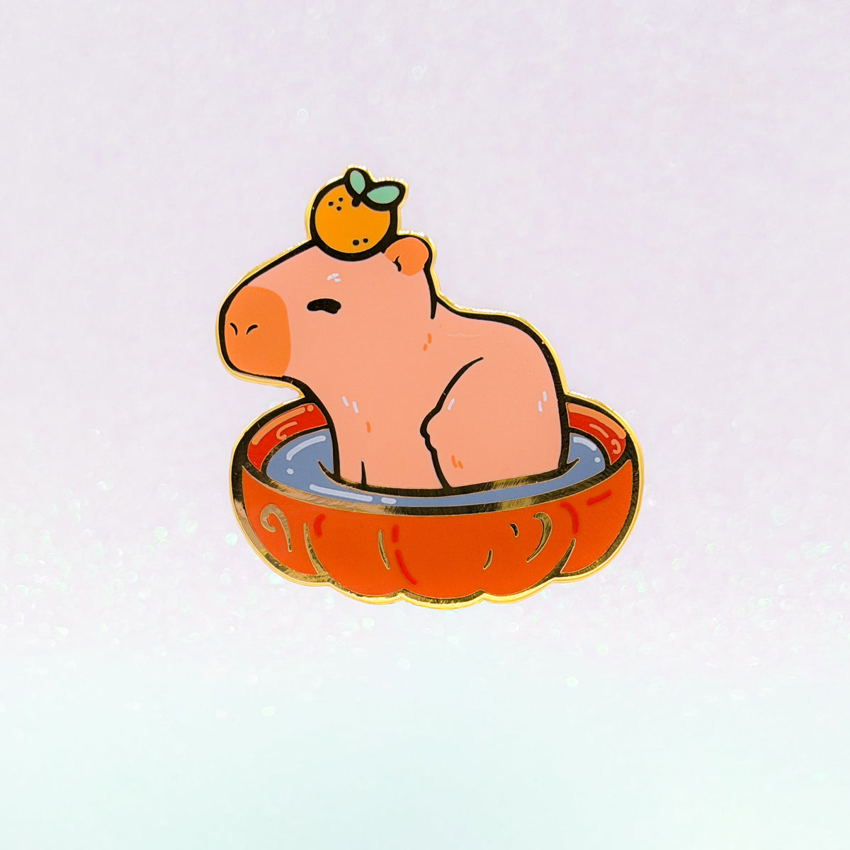 Bathing Capybara Enamel Pin | Cute Hard Enamel Pin | Kawaii Birthday Gift | Christmas Present | Miamouz