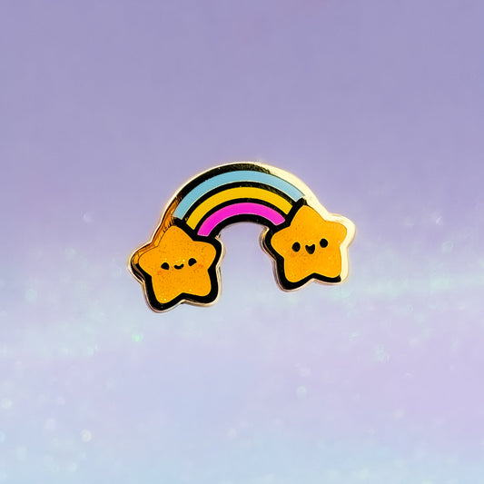 Happy Rainbow Enamel Pin | Cute Hard Enamel Pin | Kawaii Birthday Gift | Christmas Present | Miamouz