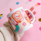 Ducks Handprinted Mug | Pink & Yellow Kawaii Duck Mugs | 330ml | Matte