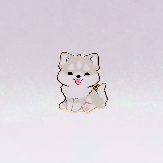 Husky Alaskan Malamute Light Grey & White | Dog Breeds Hard Enamel Pin | Kawaii Birthday Gift | Christmas Present | Miamouz