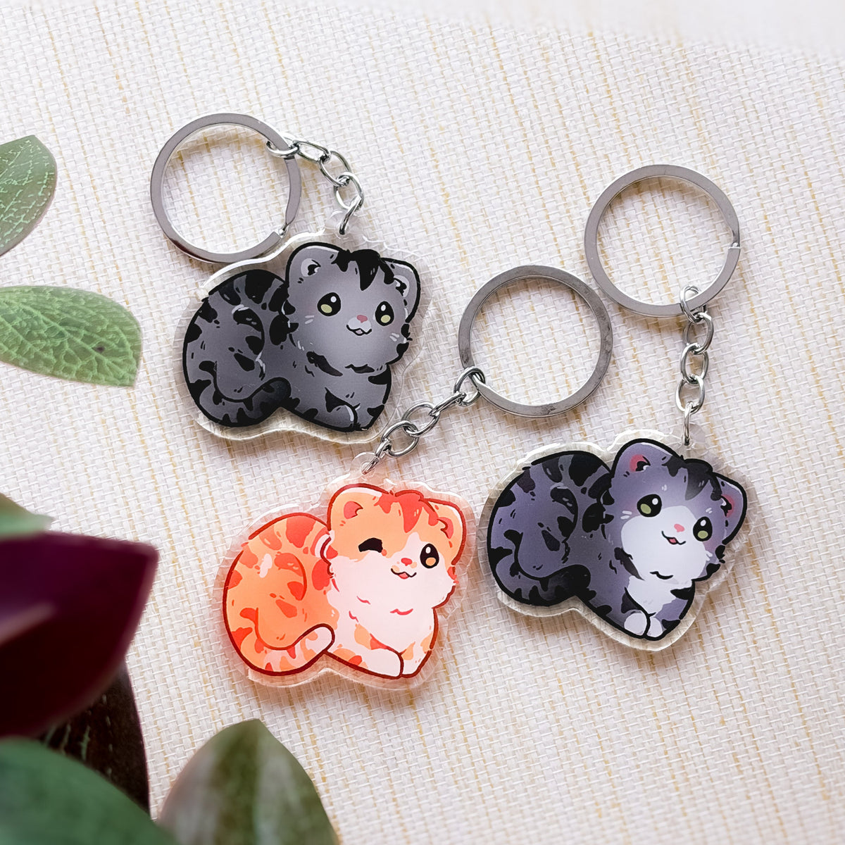 Red Tabby Grey Tabby with White Cat Breed Keychain | Cute Animal | ESH Breed Charm | Birthday Gift | Christmas Present for her | Cats Acrylic Key Chain
