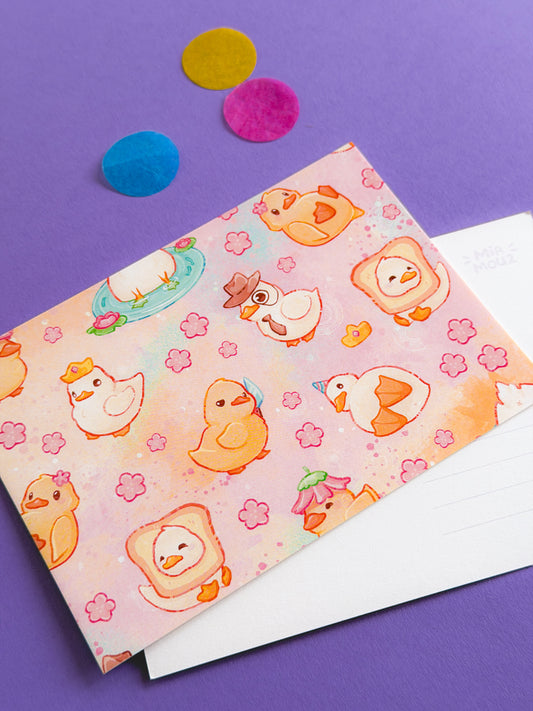 Duckies A6 Postcard | Duck Print | Greeting Card | Home Decor | Wall Art | Miamouz