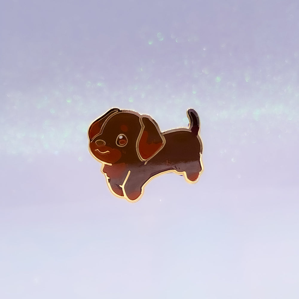 Dachshund Chocolate & Tan | Dog Breeds Hard Enamel Pin | Kawaii Birthday Gift | Christmas Present | Miamouz