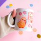 Ducks Handprinted Mug | Pink & Yellow Kawaii Duck Mugs | 330ml | Matte