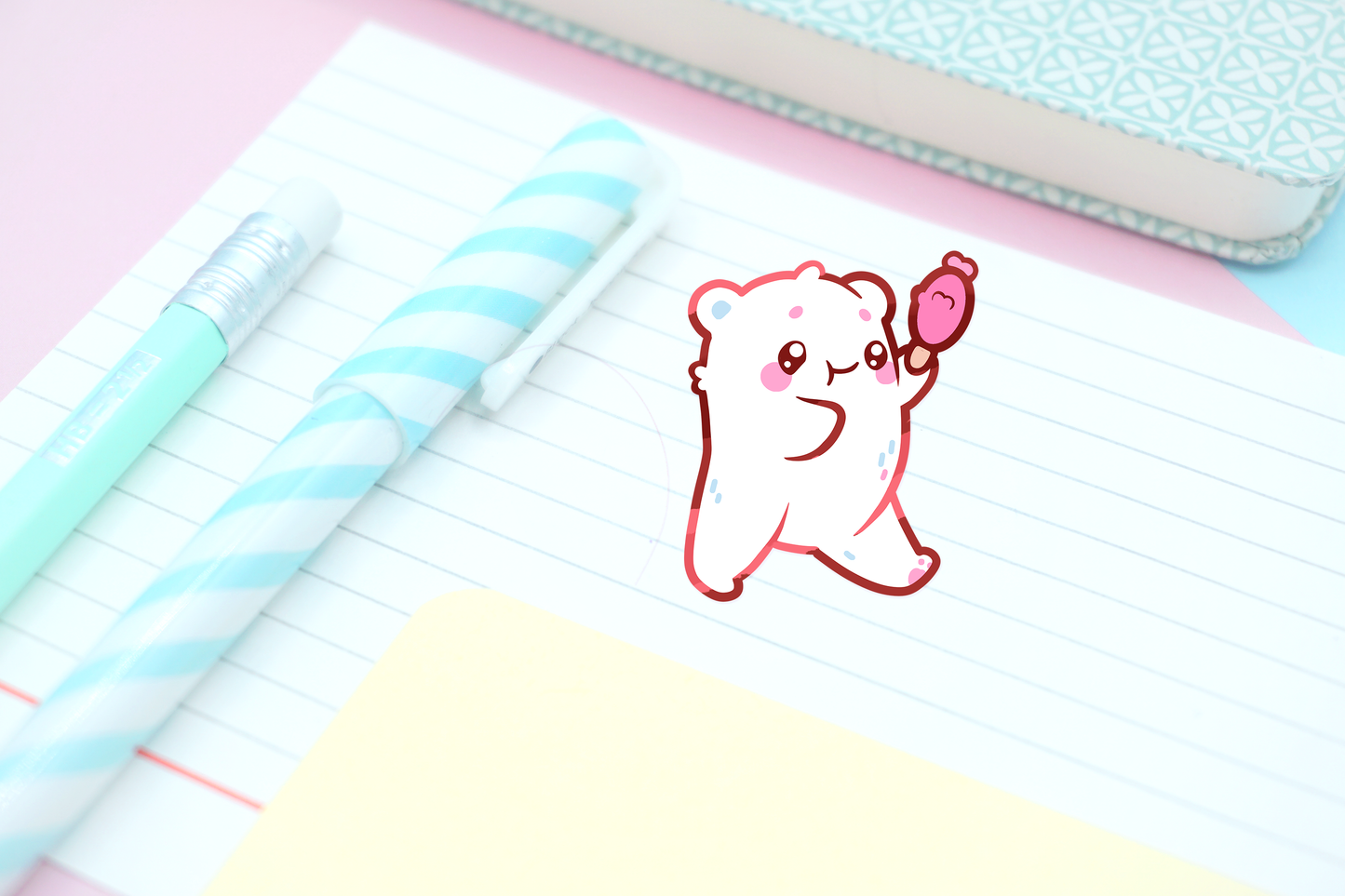 Ice Cream Bear Enamel Pin | Cute Ice Bear Hard Enamel Pin | Cute Art | Kawaii Aesthetic Birthday Gift | Christmas Present