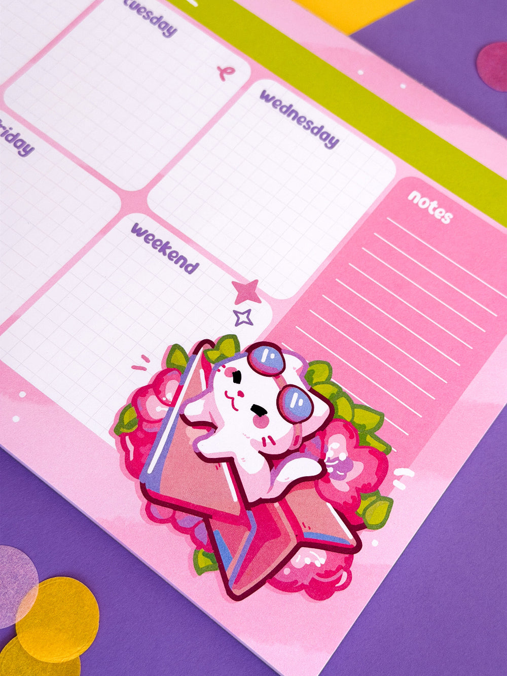 Cat Adventures Weekly Planner | A4 | Whimsical Stationery | Plan the Week | Notepad | Birthday Gift