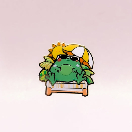 Summer Frog | Hard Enamel Pin | Funny Pin | Kawaii Aesthetic Birthday Gift | Christmas Present