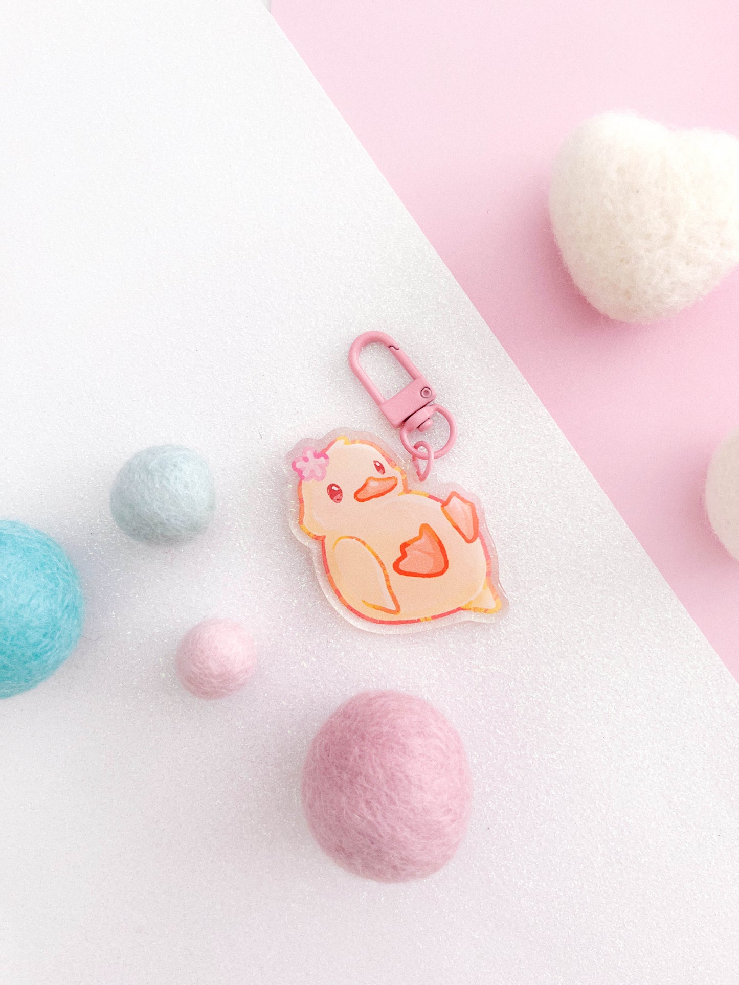 Cute Duck Acrylic Keychain | Sweet Animal Art | Duckling Key Charm | Aesthetic Birthday Gift for Her | Christmas Present | Miamouz