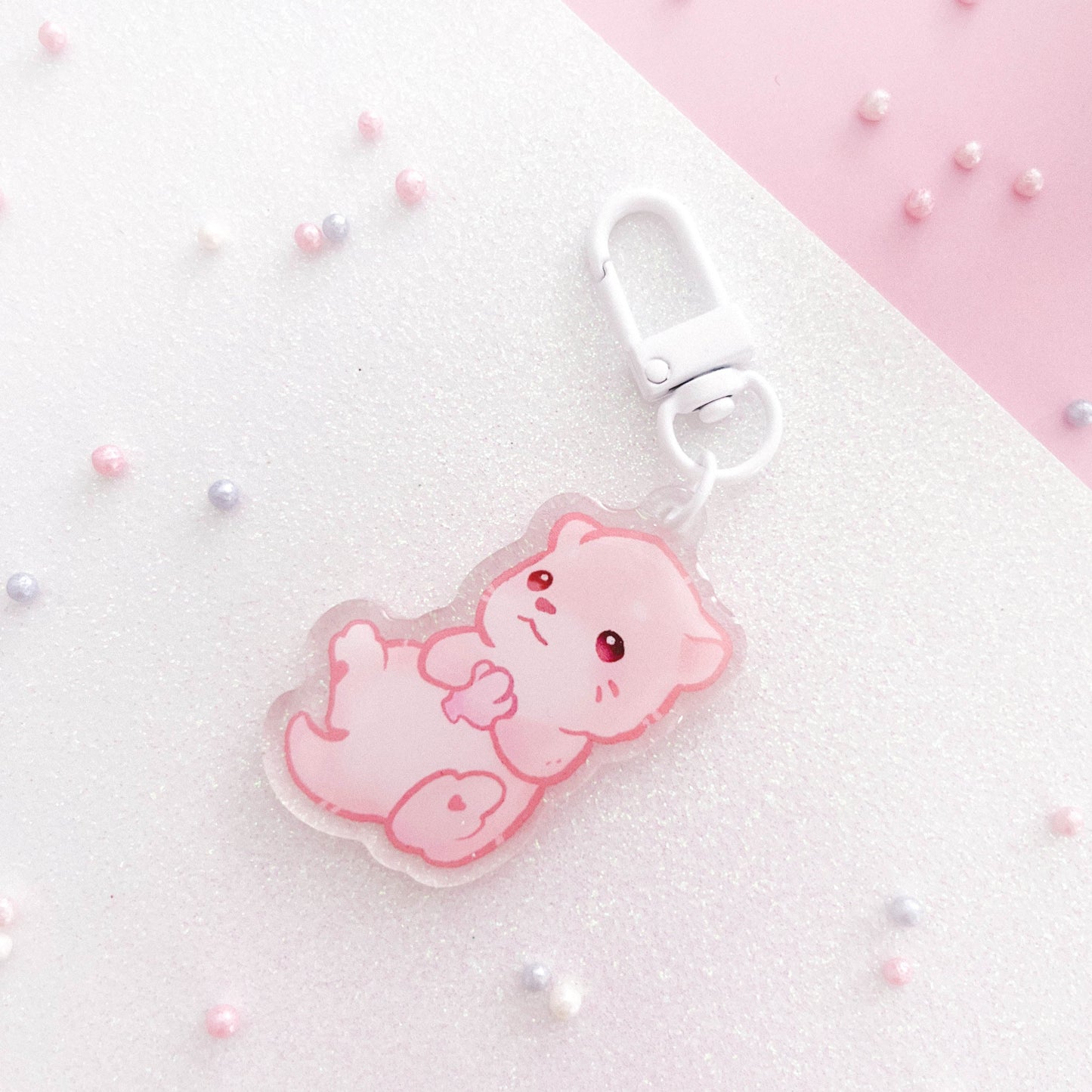 Adorable Otter Acrylic Keychain | Sweet Animal Art | Cute Otters Key Charm | Aesthetic Birthday Gift for Her | Christmas Present | Miamouz