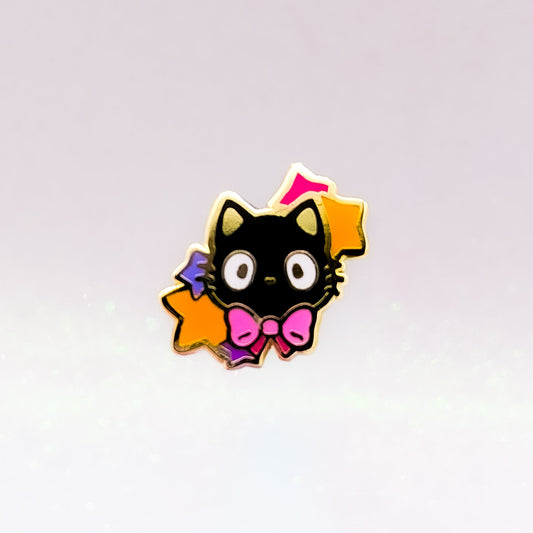 Black Witch Cat | Mini Hard Enamel Pin | Fantasy Inspired Pin | Kawaii Aesthetic Birthday Gift | Christmas Present
