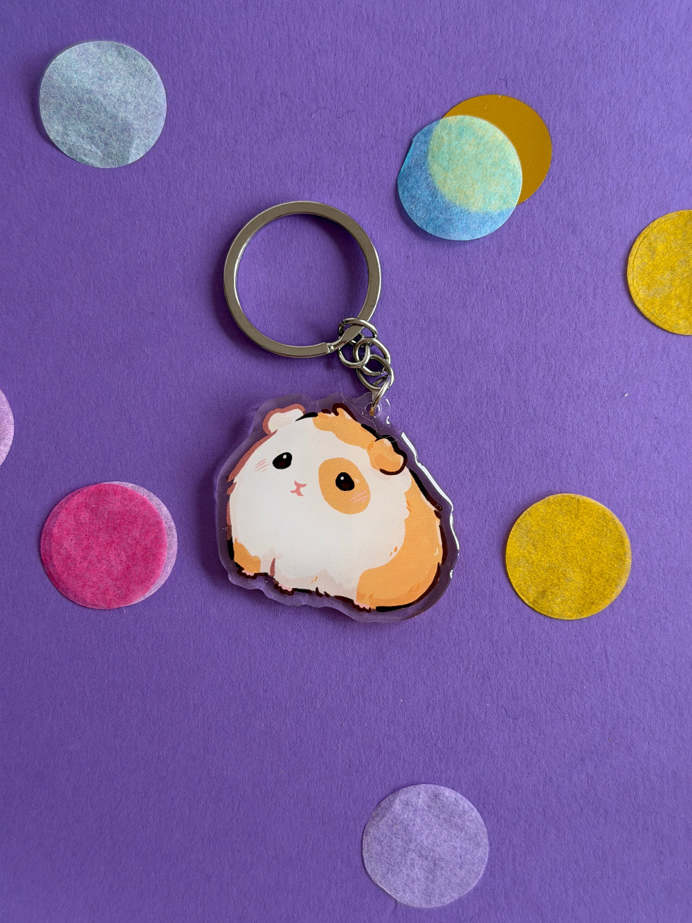 Guinea Pig Keychain | Different Fur Colors | Pet Breed Charm | Birthday Gift | Christmas Present | Acrylic Key Chain