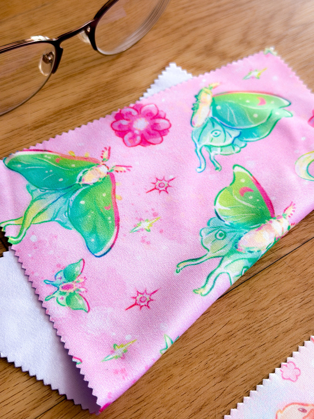 Luna Moth | Microfiber Cloth 15cm x 18cm | Glasses Cloth | Lens Cloth | Screen Wipe