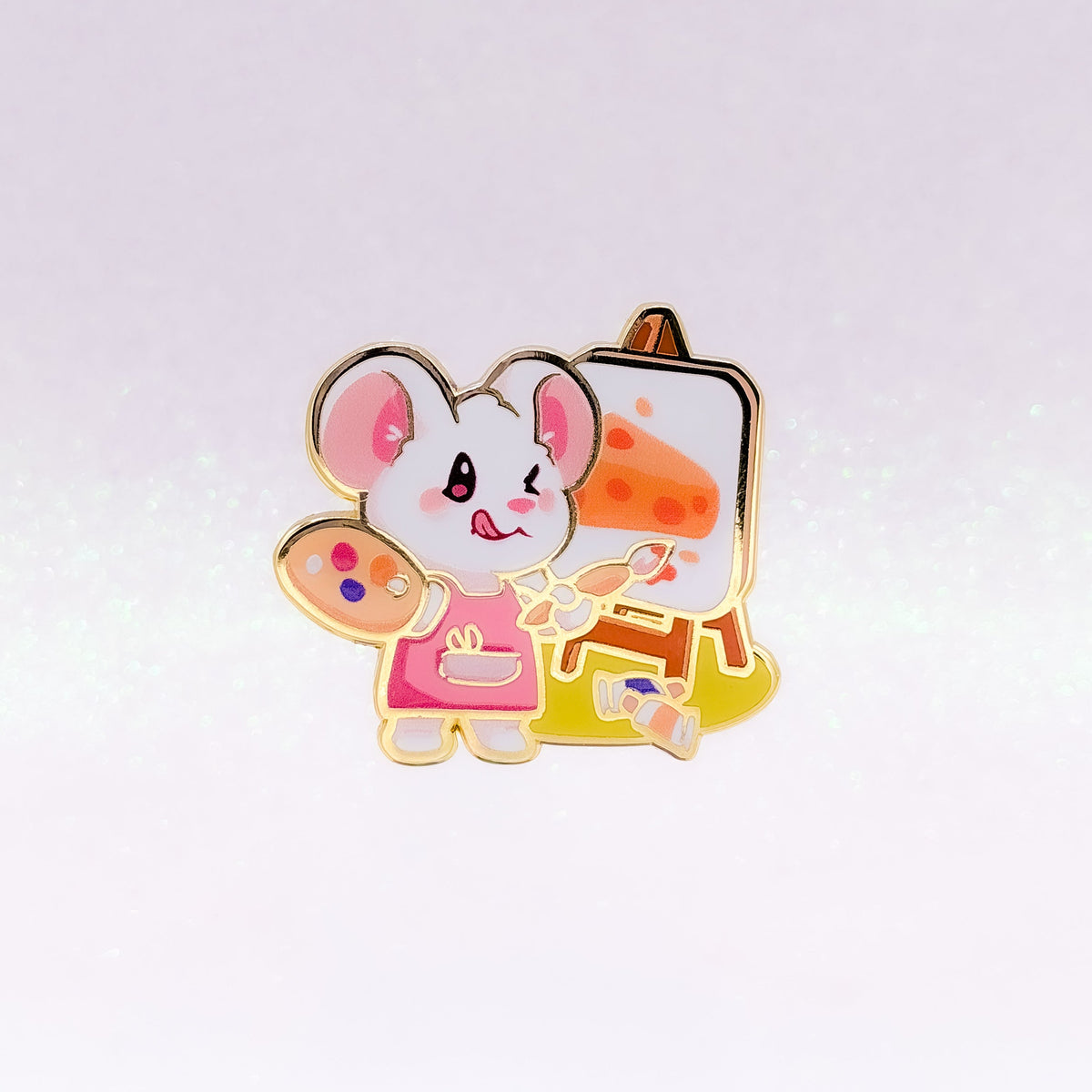 Artsy Mouse | Hard Enamel Pin | Artist Inspired Pin | Kawaii Aesthetic Birthday Gift | Christmas Present