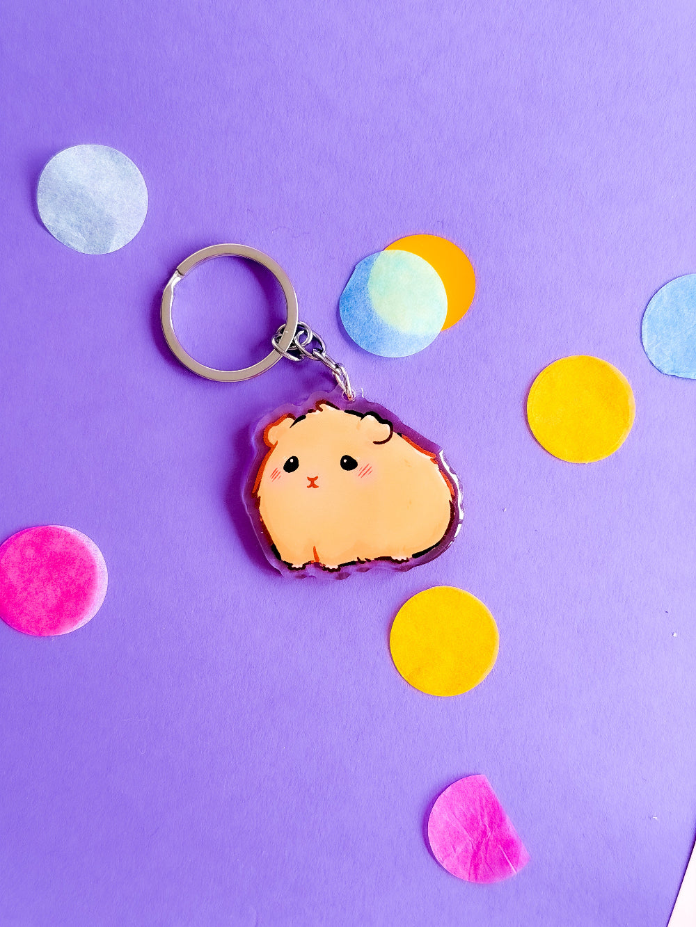 Guinea Pig Keychain | Different Fur Colors | Pet Breed Charm | Birthday Gift | Christmas Present | Acrylic Key Chain