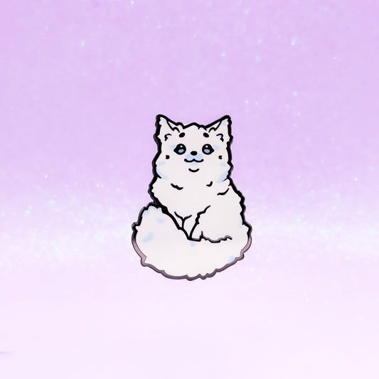 Maine Coon Cat White | Cat Breeds Hard Enamel Pin | Kawaii Birthday Gift | Christmas Present | Miamouz