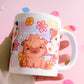 Cows Handprinted Mug | Pink & Yellow Kawaii Highland Cow Mugs | 330ml | Matte