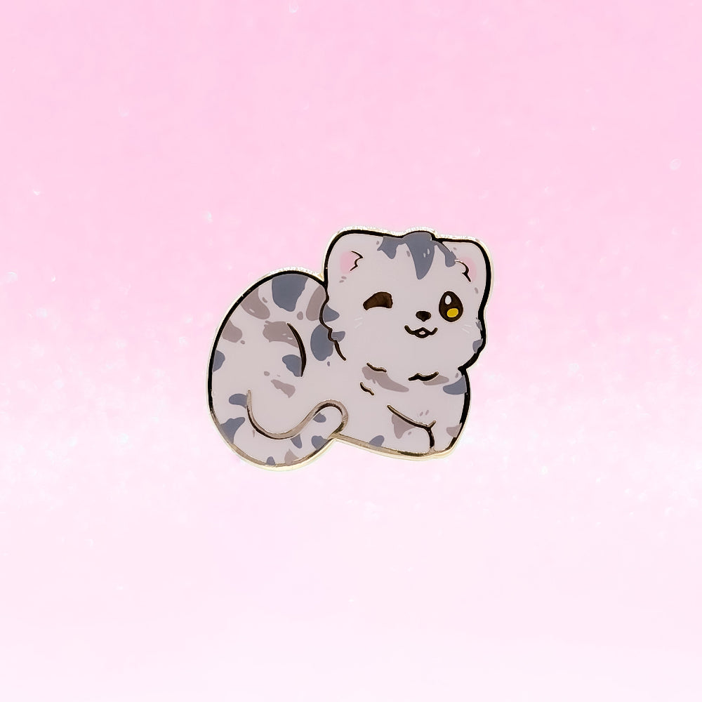 Grey Tabby European Short Hair Cat | Cat Breeds Hard Enamel Pin | Kawaii Birthday Gift | Christmas Present | Miamouz